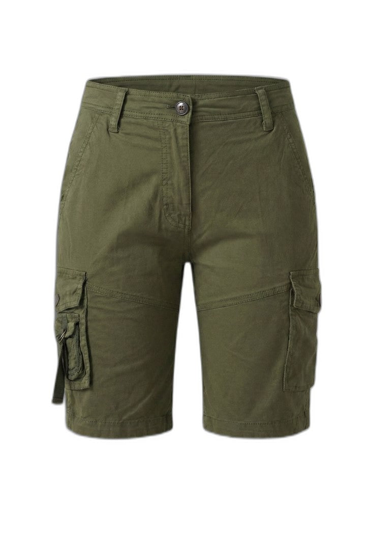 Effortless Olive Shorts for Women with Pockets Casual Style
