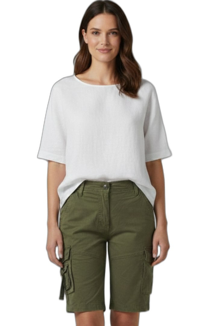 Effortless Olive Shorts for Women with Pockets Casual Style