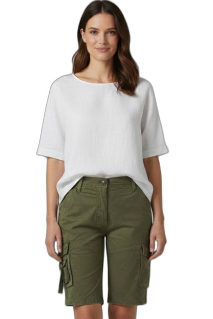 Effortless Olive Shorts for Women with Pockets Casual Style