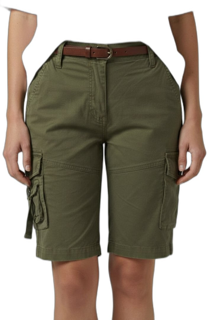 Effortless Olive Shorts for Women with Pockets Casual Style