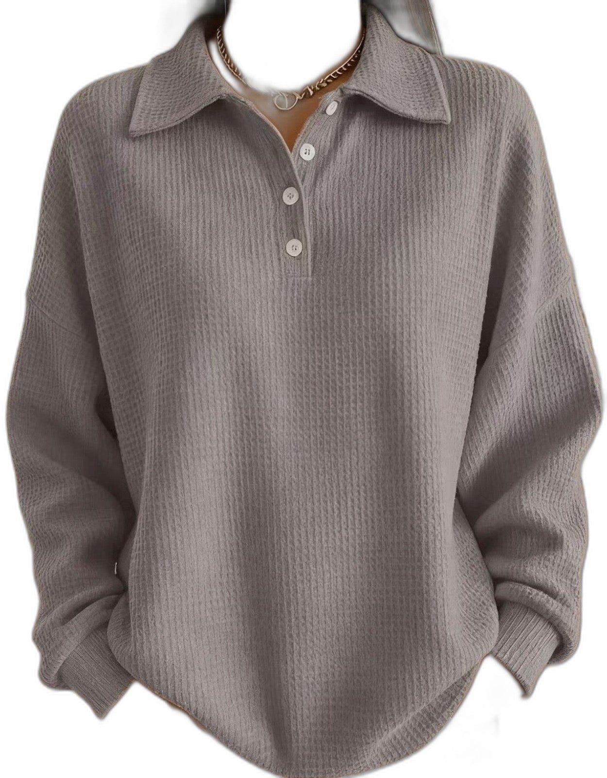 Effortless Orange Knit Sweater for Women with Collared Long Sleeve Button Front Oversized Pockets Casual Style