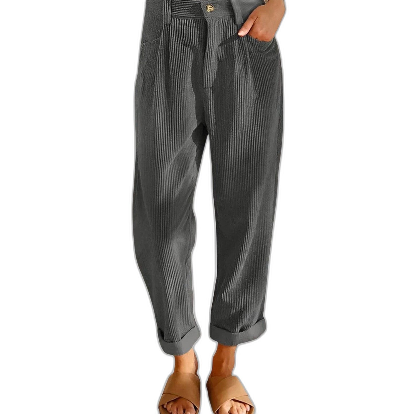 Effortless Orange Satin Pants for Women with High Waisted Pockets Casual Style