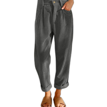 Effortless Orange Satin Pants for Women with High Waisted Pockets Casual Style