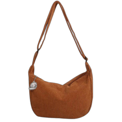 Effortless Pink Corduroy Crossbody Bag for Women with Casual Style