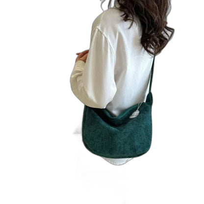 Effortless Pink Corduroy Crossbody Bag for Women with Casual Style