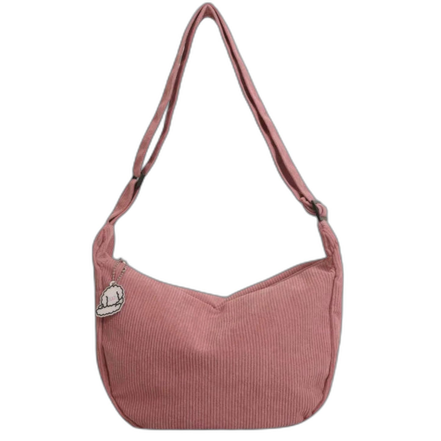 Effortless Pink Corduroy Crossbody Bag for Women with Shoulder Casual Style