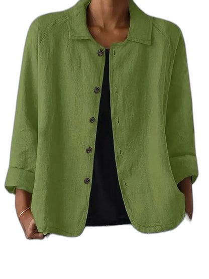 Effortless Pink Corduroy Jacket for Women with Collared Long Sleeve Button Front Oversized Casual Style