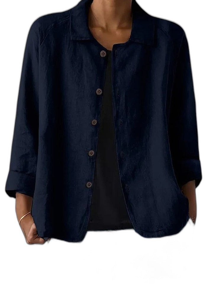 Effortless Pink Corduroy Jacket for Women with Collared Long Sleeve Button Front Oversized Casual Style