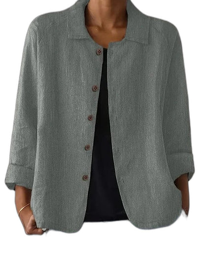 Effortless Pink Corduroy Jacket for Women with Collared Long Sleeve Button Front Oversized Casual Style