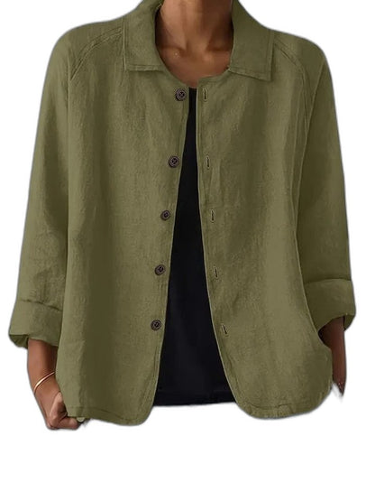 Effortless Pink Corduroy Jacket for Women with Collared Long Sleeve Button Front Oversized Casual Style