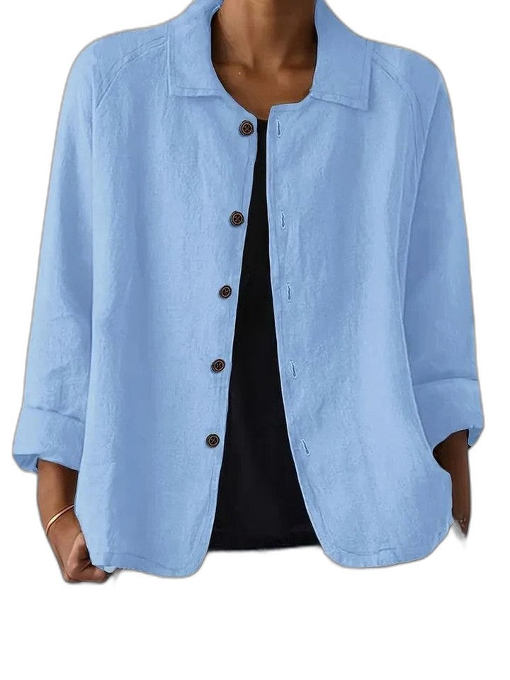 Effortless Pink Corduroy Jacket for Women with Collared Long Sleeve Button Front Oversized Casual Style