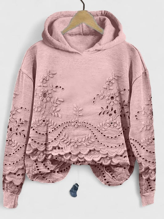 Effortless Pink Hoodie for Women with Long Sleeve Cropped Casual Style