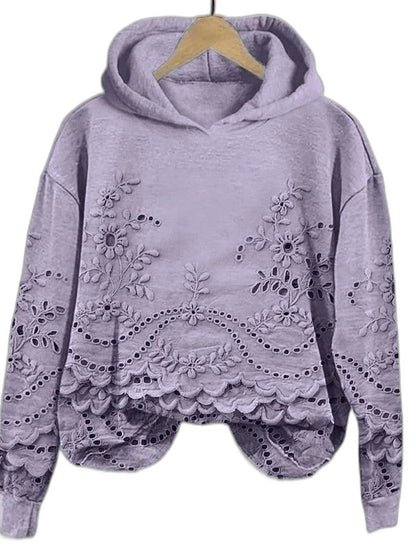 Effortless Pink Hoodie for Women with Long Sleeve Cropped Casual Style