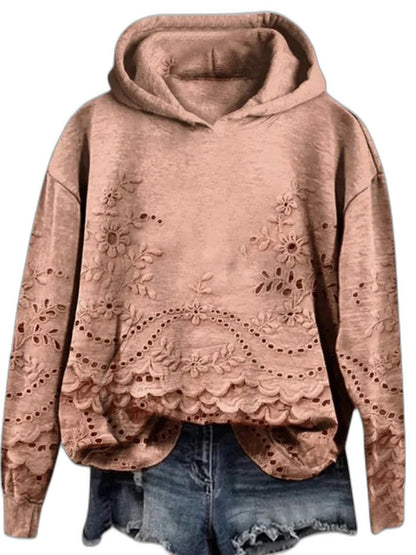 Effortless Pink Hoodie for Women with Long Sleeve Cropped Casual Style