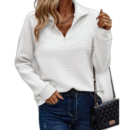 Effortless Pink Knit Sweater for Women with High Neck Long Sleeve Casual Style