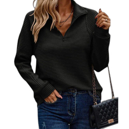Effortless Pink Knit Sweater for Women with High Neck Long Sleeve Casual Style
