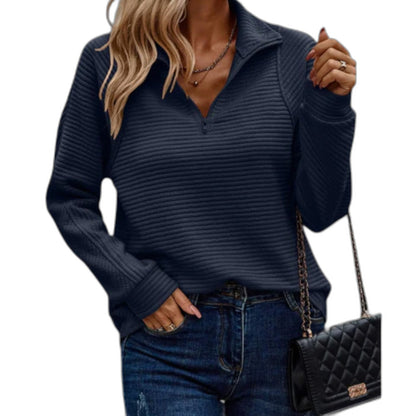 Effortless Pink Knit Sweater for Women with High Neck Long Sleeve Casual Style