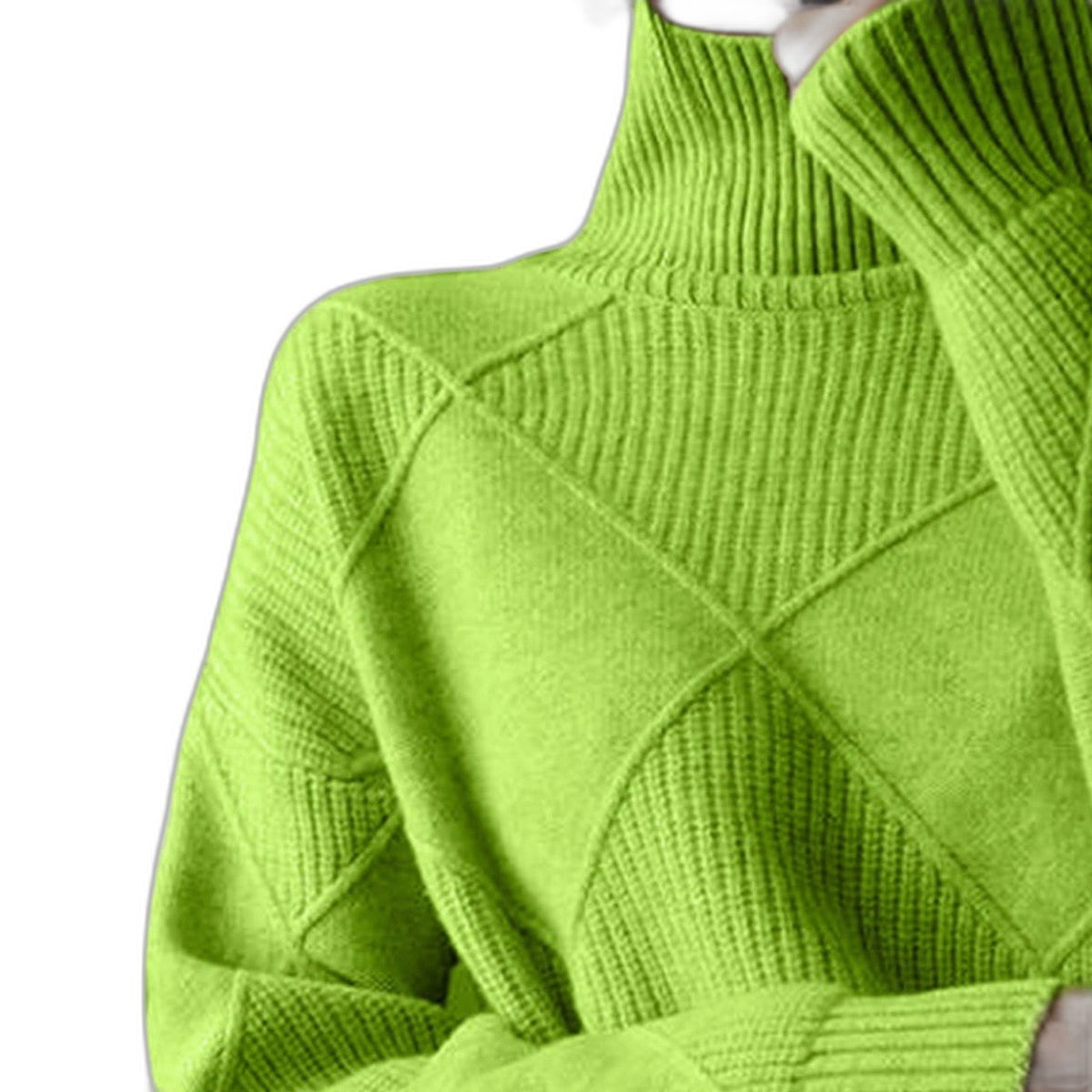 Effortless Pink Knit Sweater for Women with Turtleneck Long Sleeve Oversized Casual Style