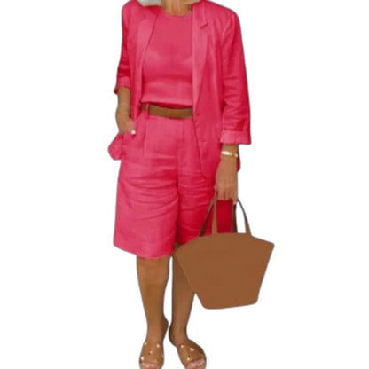 Effortless Pink Linen Two Piece Set for Women with Casual Style