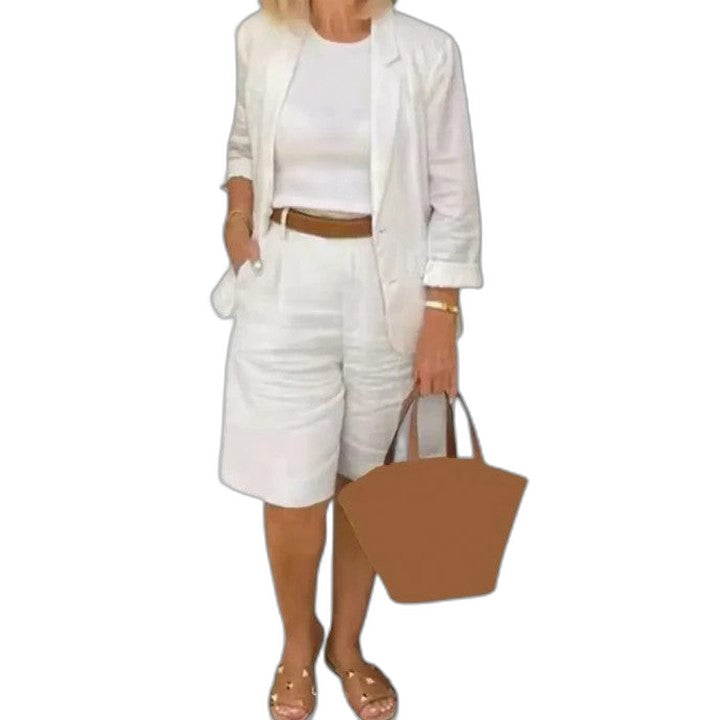 Effortless Pink Linen Two Piece Set for Women with Casual Style
