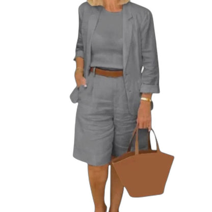 Effortless Pink Linen Two Piece Set for Women with Casual Style