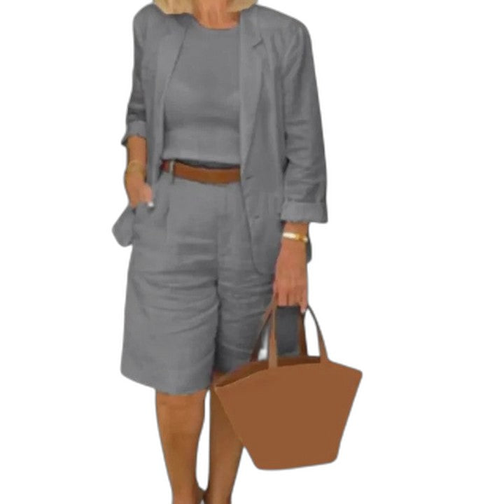 Effortless Pink Linen Two Piece Set for Women with Casual Style