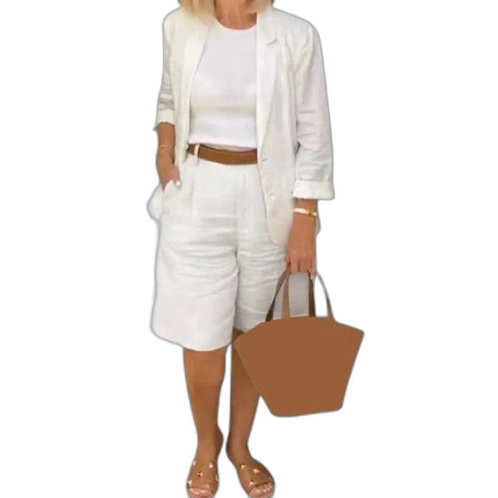 Effortless Pink Linen Two Piece Set for Women with Casual Style