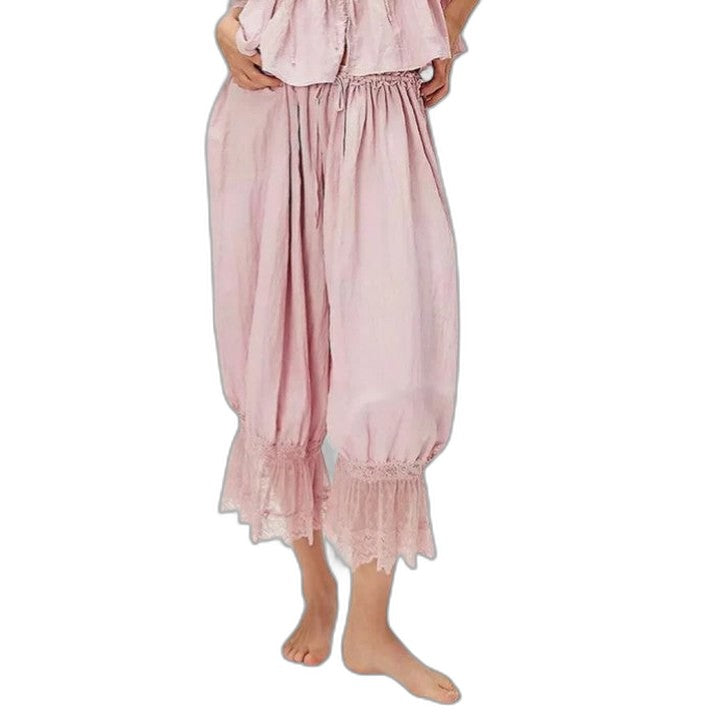 Effortless Pink Linen Two Piece Set for Women with Flowing Casual Style