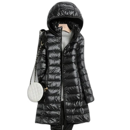 Effortless Pink Puffer Jacket for Women with High Neck Long Sleeve Quilted Casual Style