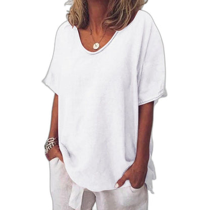 Effortless Pink T Shirt for Women with Crew Neck Short Sleeve Oversized Casual Style