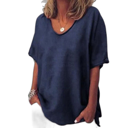 Effortless Pink T Shirt for Women with Crew Neck Short Sleeve Oversized Casual Style