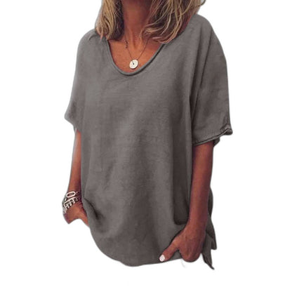 Effortless Pink T Shirt for Women with Crew Neck Short Sleeve Oversized Casual Style