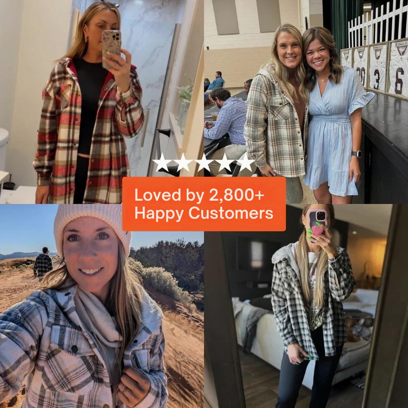 Effortless Plaid Jacket for Women with Collared Long Sleeve Button Front Oversized Pockets Casual Style