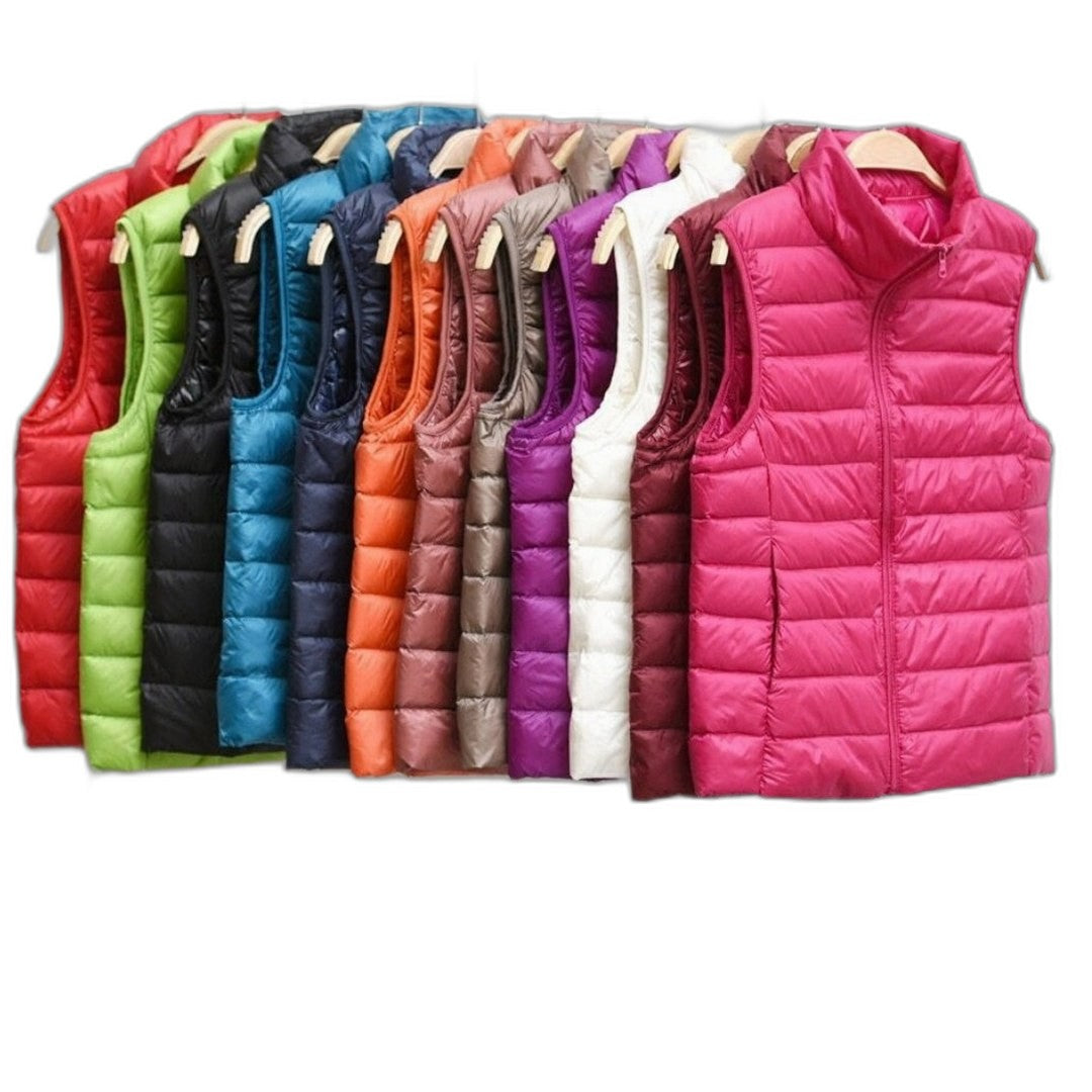 Effortless Puffer Jacket for Women with High Neck Sleeveless Quilted Casual Style