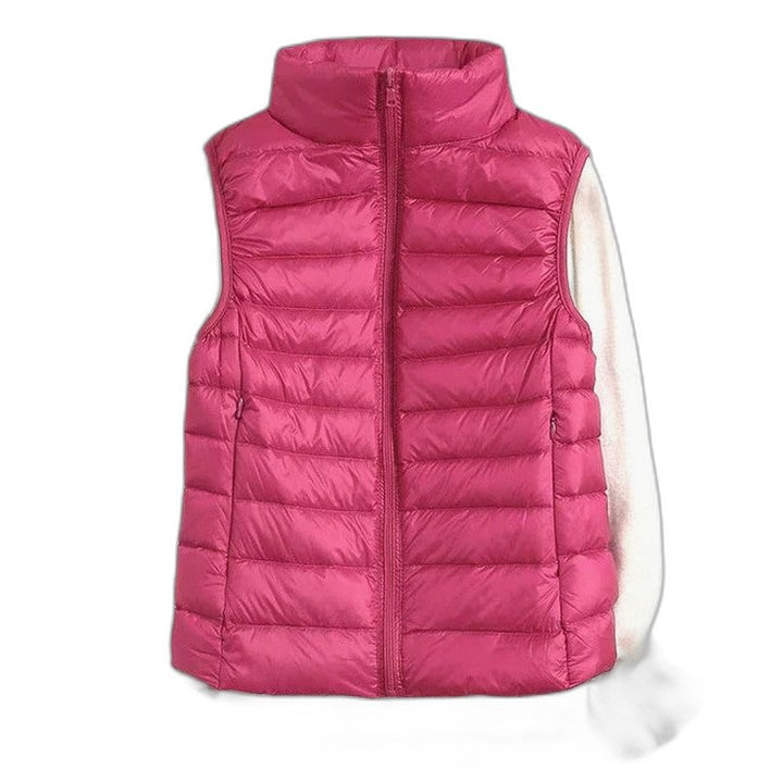 Effortless Puffer Jacket for Women with High Neck Sleeveless Quilted Casual Style