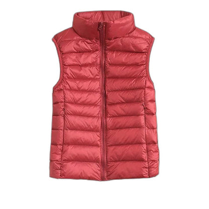 Effortless Puffer Jacket for Women with High Neck Sleeveless Quilted Casual Style
