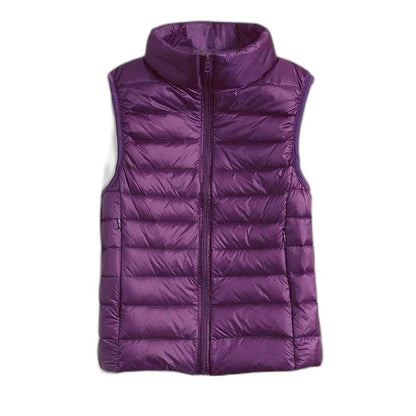 Effortless Puffer Jacket for Women with High Neck Sleeveless Quilted Casual Style