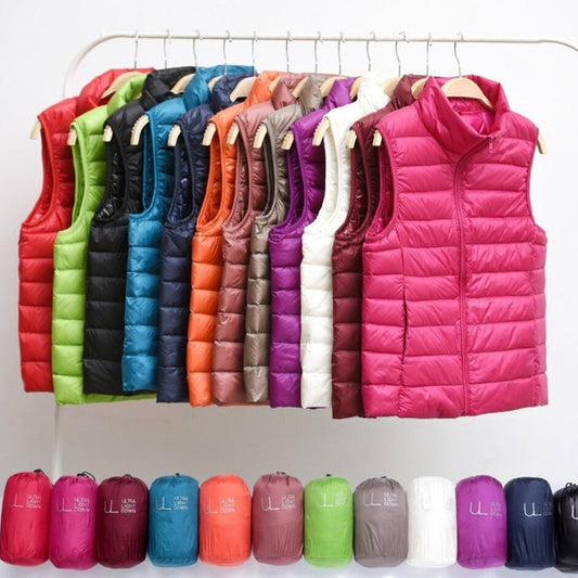 Effortless Puffer Jacket for Women with High Neck Sleeveless Quilted Casual Style