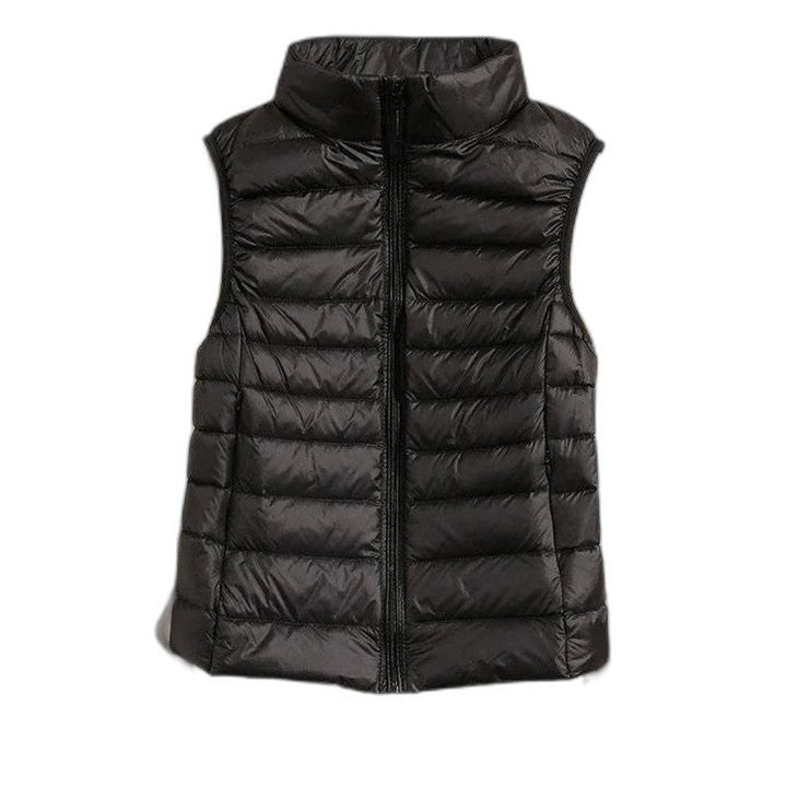 Effortless Puffer Jacket for Women with High Neck Sleeveless Quilted Casual Style
