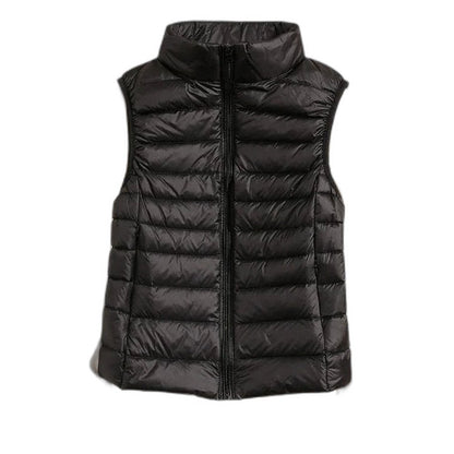 Effortless Puffer Jacket for Women with High Neck Sleeveless Quilted Casual Style