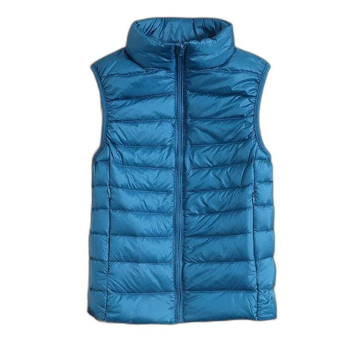 Effortless Puffer Jacket for Women with High Neck Sleeveless Quilted Casual Style