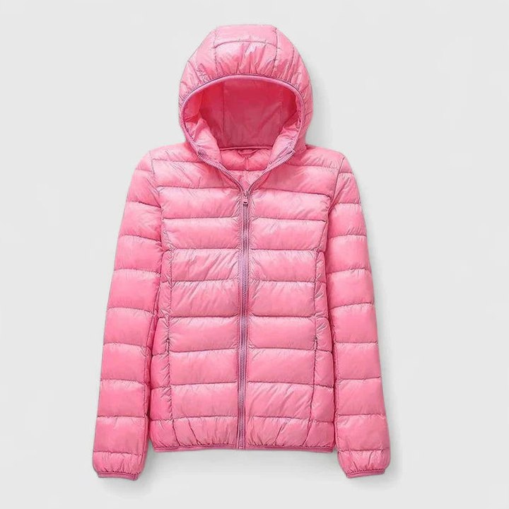 Effortless Puffer Jacket for Women with Long Sleeve Quilted Casual Style