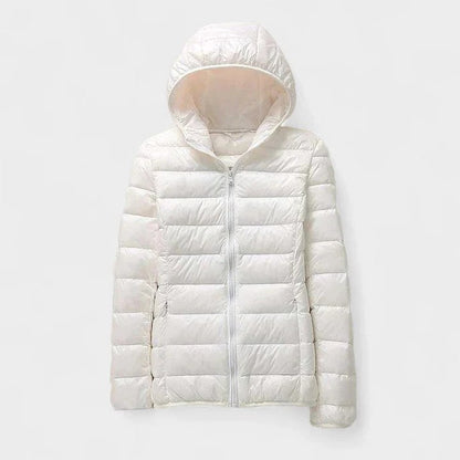 Effortless Puffer Jacket for Women with Long Sleeve Quilted Casual Style