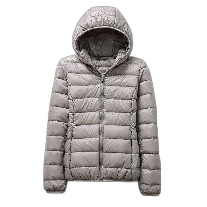 Effortless Puffer Jacket for Women with Long Sleeve Quilted Casual Style