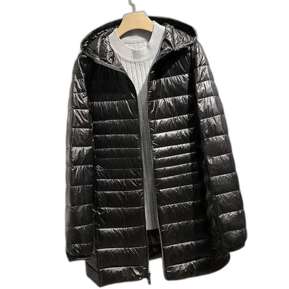 Effortless Purple Puffer Jacket for Women with High Neck Long Sleeve Quilted Casual Style