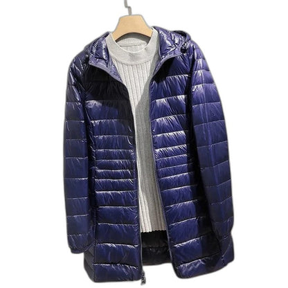 Effortless Purple Puffer Jacket for Women with High Neck Long Sleeve Quilted Casual Style