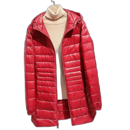 Effortless Purple Puffer Jacket for Women with High Neck Long Sleeve Quilted Casual Style