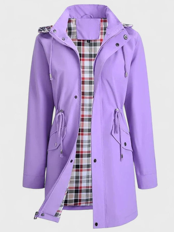 Effortless Red Jacket for Women with Collared Long Sleeve Pockets Casual Style