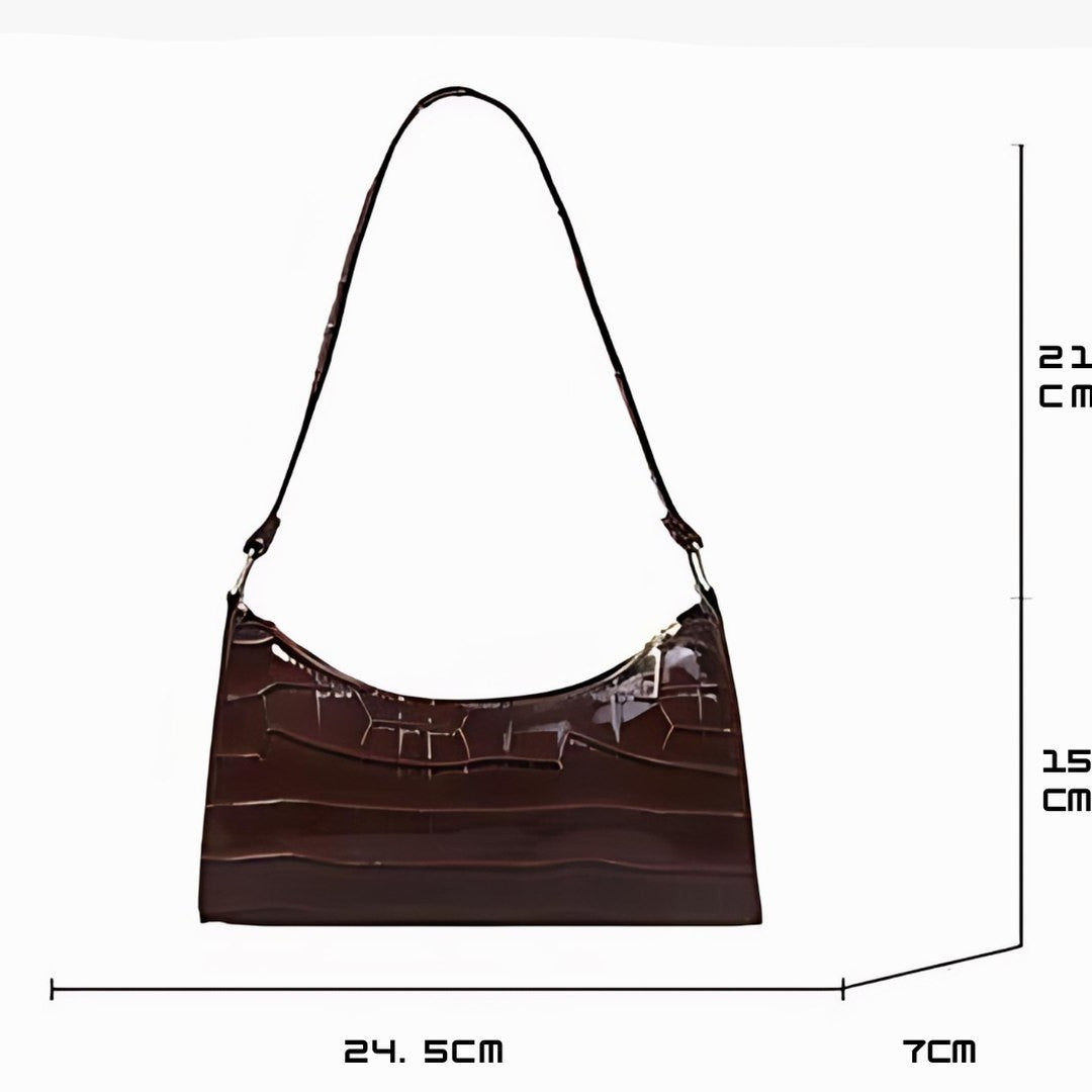 Effortless Red Leather Shoulder Bag for Women with Casual Style