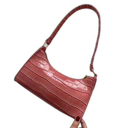 Effortless Red Leather Shoulder Bag for Women with Casual Style